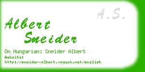 albert sneider business card
